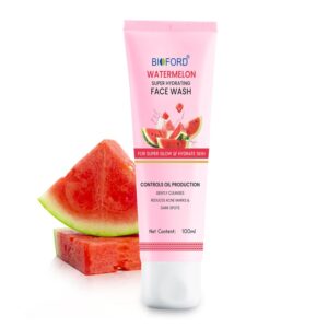 Bioford Watermelon Face Wash – Hydrating Cleanser for Fresh, Radiant Skin, Reduces Acne Marks & Dark Spots 100ml
