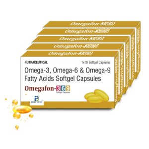 Bioford Omegafon-369 Capsules – Triple Omega Support for Heart, Brain & Joints (Pack of 5 strips)