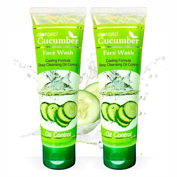 Bioford Cucumber Face Wash – Vitamin E Soothing Cleanser for Cool, Clear, and Healthy Skin 75GM (pack of 2)