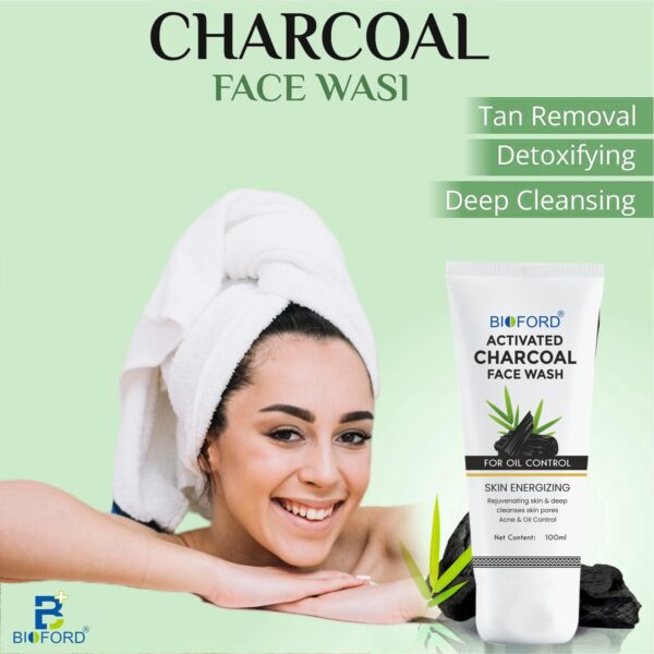 Bioford Charcoal Face Wash | Oil Control | Remove Dirt | Deep Detox for Clear, Refreshed Skin - Image 2