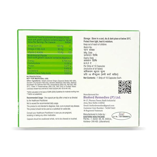 Evaford-E Capsules – Antioxidant-Rich Support for Skin, Heart, Vitamin-E & Men & Women's Wellness - Image 2