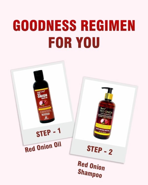 Bioford Red Onion Shampoo – Strengthen Roots & Revive Hair Naturally, Anti Hair Fall & Growth 300ML - Image 3