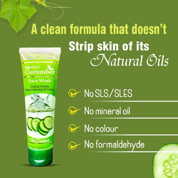 Bioford Cucumber Face Wash – Vitamin E Soothing Cleanser for Cool, Clear, and Healthy Skin 75GM (pack of 2) - Image 4