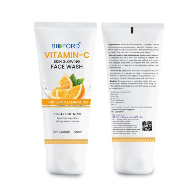 Bioford Vitamin C Face wash Brightening Cleanser for Glowing, Healthy Skin 100 ML - Image 4