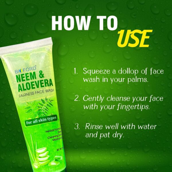 Bioford Neem & Aloe Vera Gel Face Wash – Purify, Soothe & Refresh Your Skin Naturally Vitamin E 75GM - Image 5