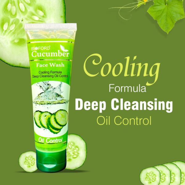 Bioford Cucumber Face Wash – Vitamin E Soothing Cleanser for Cool, Clear, and Healthy Skin 75GM (pack of 2) - Image 6