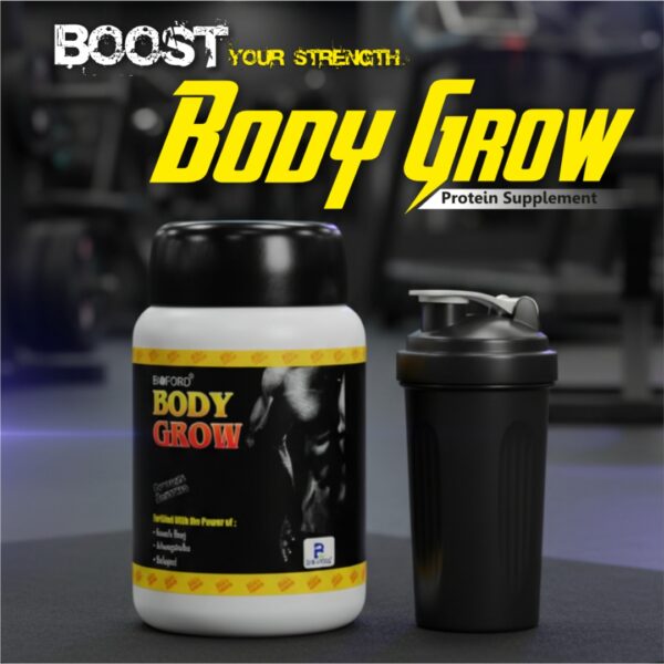 Bioford Body Grow Powder Power-Packed Muscle & Strength Booster with Ashwagandha & Shilajeet 300g (Pack of 1) - Image 5