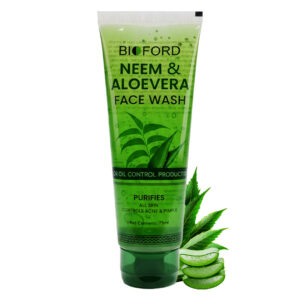 Bioford Neem & Aloe Vera Gel Face Wash – Purify, Soothe & Refresh Your Skin Naturally Vitamin E 75GM (Pack of 2)