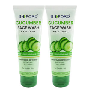 Bioford Cucumber Face Wash – Vitamin E Soothing Cleanser for Cool, Clear, and Healthy Skin 75GM (pack of 2)