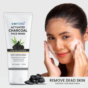 Bioford Charcoal Face Wash | Oil Control | Remove Dirt | Deep Detox for Clear, Refreshed Skin (Pack of 2)