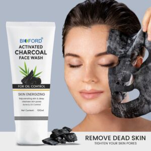 Bioford Charcoal Face Wash | Oil Control | Remove Dirt | Deep Detox for Clear, Refreshed Skin (Pack of 1)