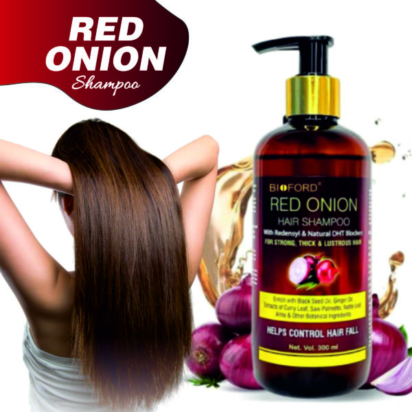 Bioford Red Onion Shampoo – Strengthen Roots & Revive Hair Naturally, Anti Hair Fall & Growth 300ML