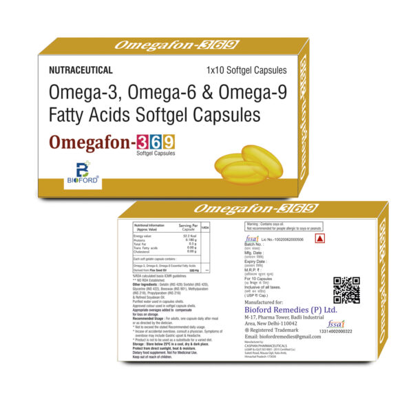 Omegafon 369 TAB, Essential fatty Acid Derived from Lax Seed Oil 500mg - Image 3