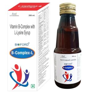 Bioford B-Complex-L Vitamin B-Complex with L-Lysine Syrup with Multivitamins & Minerals.