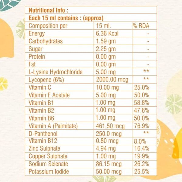 Bioford Multivitamin and Multimineral Syrup for Boost Energy, Stamina, Joints and Overall Health Orange Flavour 200ml - Image 2
