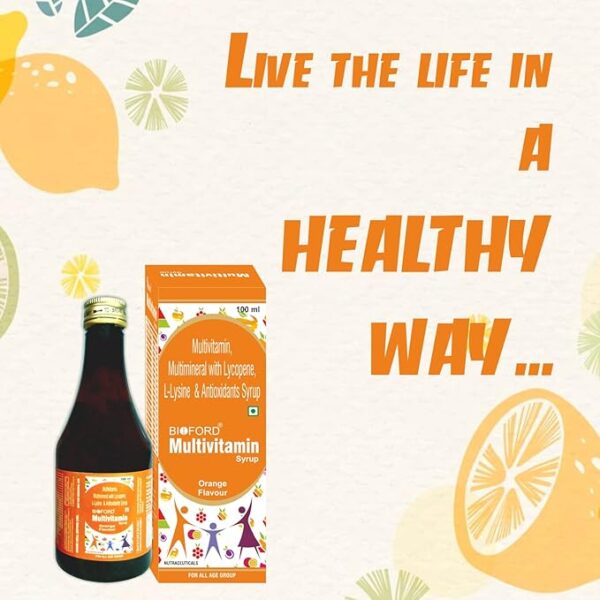 Bioford Multivitamin and Multimineral Syrup for Boost Energy, Stamina, Joints and Overall Health Orange Flavour 200ml - Image 6
