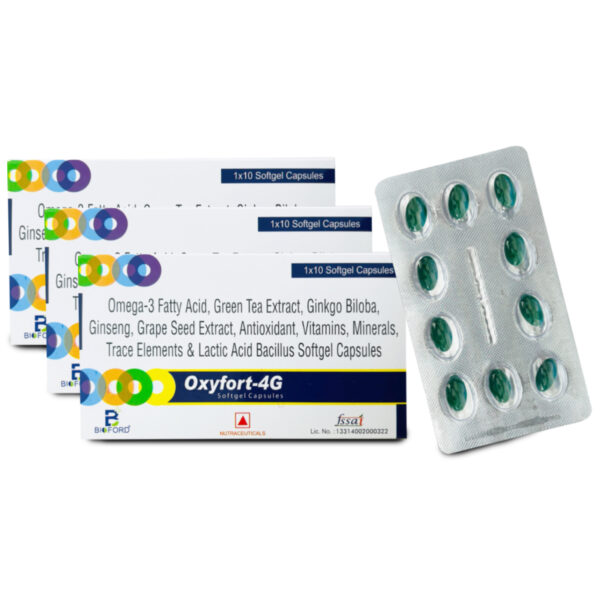 Bioford Oxyfort-4G Multivitamin & powerful Antioxidant with omega-3 Green Tea, Ginseng, Ginkgo Biloba any etc. - Image 3