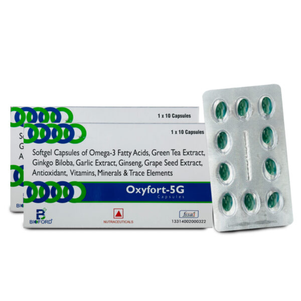 Bioford Oxyfort-5G Multivitamin & powerful Antioxidant with omega-3 Green Tea extract, Ginseng, Ginkgo Biloba , Minerals & Trace Elements. - Image 3