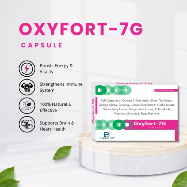 Bioford Oxyfort-7G Multivitamin & powerful Antioxidant with omega-3 Green Tea extract, Ginseng, Ginkgo Biloba , Minerals & Trace Elements (Pack of 1) - Image 2