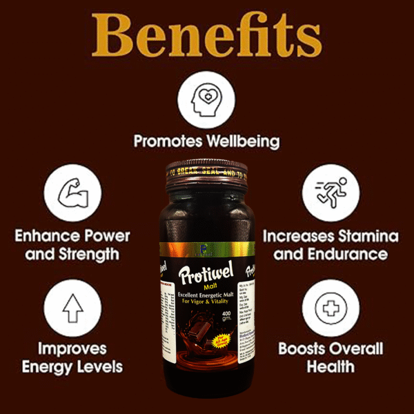 Bioford Protiwel Malt (PET) Ayurvedic Herbal Health Tonic With Ashwagandha and Amla (Pack of 1) - Image 3