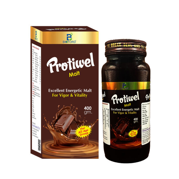 Bioford Protiwel Malt (PET) Ayurvedic Herbal Health Tonic With Ashwagandha and Amla (Pack of 1)