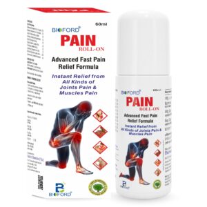 Bioford Pain Roll-On | Instant Fast Pain Relief Formula | Quick Relief For Joints Pain, Knee Pain, Neck Pain, Back Pain, Shoulder Pain | Easy-Apply Roll-On 60ml | Pack of 2