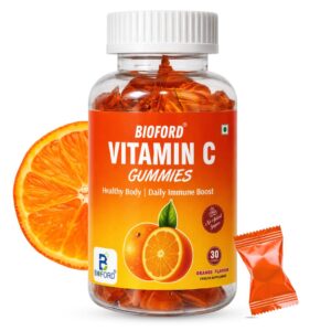 Vitamin C Gummies with Zinc for Daily Immunity Booster & Antioxidant Support Supplement | for Healthy Skin, Hair & Nails, Skincare | Orange Flavour Chewable Gummies, 30 Count Nutraceutical Immune Support