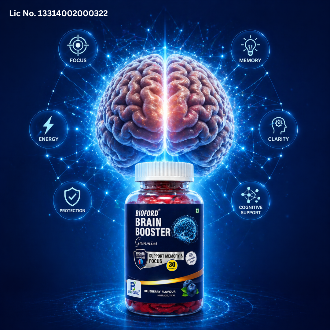 Brain Booster Gummy Bacopa Monnieri | Boosts Memory, Focus & Concentration |Bioford Brain Fog Support | Improve Quality of Life Bacopa monneieri 60mg | Blueberry Flavour 30 Gummies - Image 3