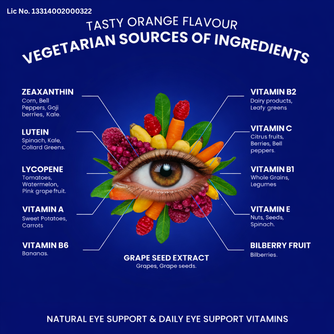 Bioford Eye Defense Gummies with Lutein & Zeaxanthin | Reduces Digital Strain | Orange Flavour 30 Gummies | Eye Vision Support Supplement for Men & Women | Natural 11 Ingredients - Image 2