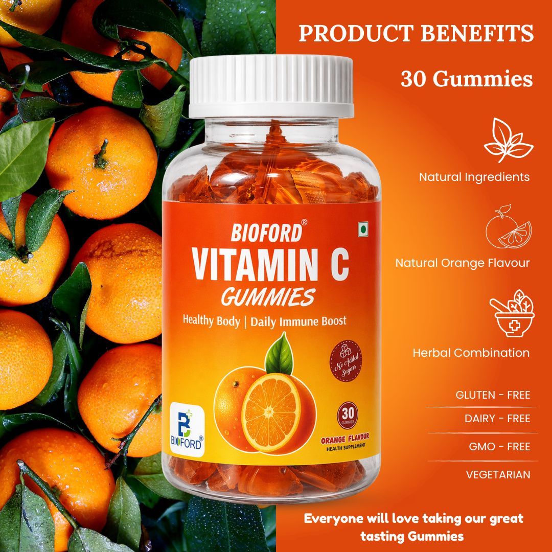 Vitamin C Gummies with Zinc for Daily Immunity Booster & Antioxidant Support Supplement | for Healthy Skin, Hair & Nails, Skincare | Orange Flavour Chewable Gummies, 30 Count Nutraceutical Immune Support - Image 4